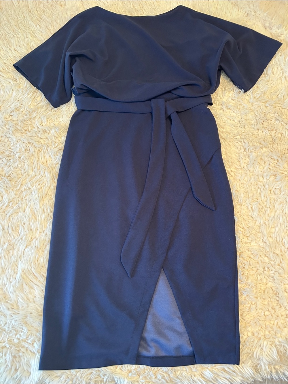 AX Paris Navy Belted Midi Dress